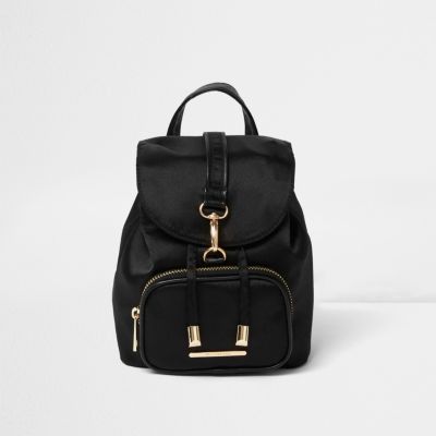Girls black buckle backpack